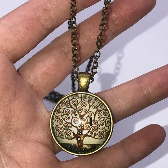 18" Brown Tree Of Life Brass Necklace - Picture 3 of 4